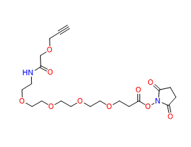 Propargyl-O-C1-amido-PEG4-C2-NHS ester