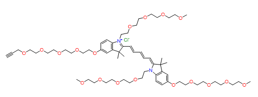 N-(m-PEG4)-N'-(m-PEG4)-O-(m-PEG4)-O'-(propargyl-PEG4)-Cy5