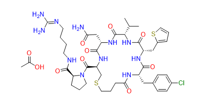 c(Bua-Cpa-Thi-Val-Asn-Cys)-Pro-d-Arg-NEt2 acetate