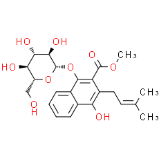 1, 4-Dihydroxy-2-carbomethoxy-3-prenylnaphthalene-1-O-β-D-glucopyranoside